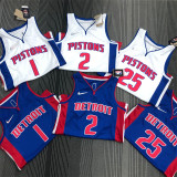 Detroit Pistons 75周年 活塞队 白色 1号 艾佛森