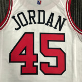 Chicago Bulls NBA  75周年 公牛队 白色 45号 乔丹