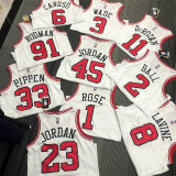 Chicago Bulls NBA  75周年 公牛队 白色 45号 乔丹