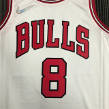 Chicago Bulls NBA  75周年 公牛队 白色 8号 拉文