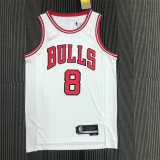 Chicago Bulls NBA  75周年 公牛队 白色 8号 拉文