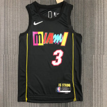 Miami Heat NBA 22赛季 热火队 城市版 3号 韦德