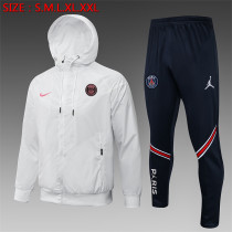 21-22 Paris Saint-Germain (White) Windbreaker Soccer Jacket  Training Suit