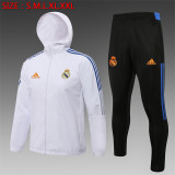 21-22 Real Madrid (White) Windbreaker Soccer Jacket Training Suit