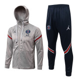 21-22 Paris Saint-Germain (grey) Jacket and cap set training suit Thailand Qualit
