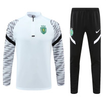 21-22 Sporting Lisbon (White) Adult Soccer Jacket Training Suit