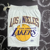 Los Angeles Lakers 湖人队 运动休闲短裤 浅灰色