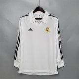 Long sleeve 2002 Real Madrid home Retro Jersey Thailand Quality