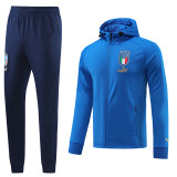 2022 Italy (bright blue) Jacket and cap set training suit Thailand Qualit
