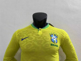 Long sleeve 2022 Brazil home Player Version Thailand Quality