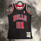 Chicago Bulls SW公牛队96赛季黑条纹91号 罗德曼