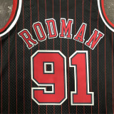 Chicago Bulls SW公牛队96赛季黑条纹91号 罗德曼