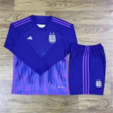 Long sleeve 2022 Argentina Away Set.Jersey & Short High Quality