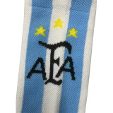 2022 Argentina Messi No. 10 Three star medium towel football socks