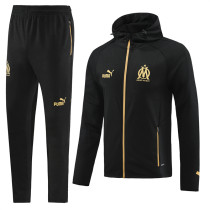 23-24 Marseille (black) Jacket and cap set training suit Thailand Qualit