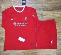Long sleeve 23-24 Liverpool home Set.Jersey & Short High Quality
