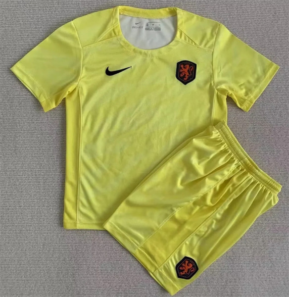 Kids kit 2023 Netherlands (Goalkeeper) Thailand Quality