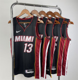 23 Miami Heat NBA  23赛季 热火队 V领 黑色 13号 阿德巴约