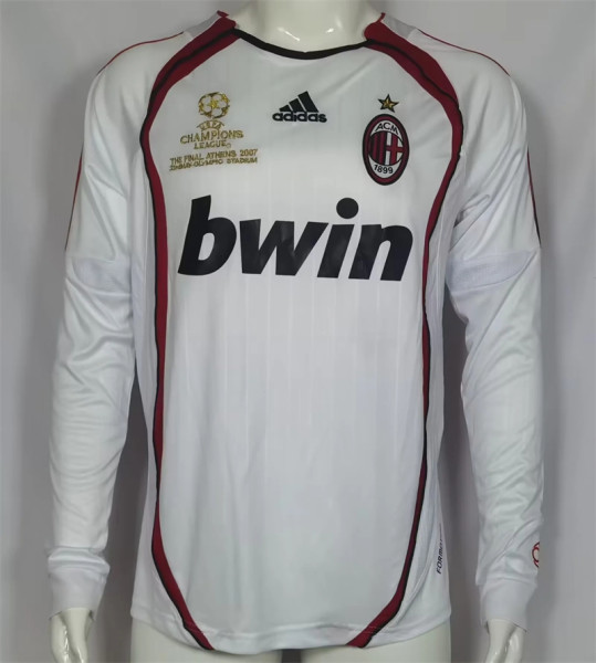 UEFA  Long sleeve 2006 AC Milan Away Retro Jersey Thailand Quality