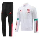 23-24 Manchester United (White) Jacket Adult Sweater tracksuit set