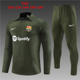 Player Version Young 23-24 Barcelona (army green) Sweater tracksuit set