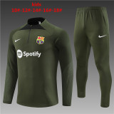 Young 23-24 Barcelona (army green) Sweater tracksuit set