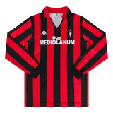 Long sleeve 89-90 AC Milan home Retro Jersey Thailand Quality