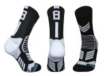 0-9 Number Basketball Socks black Number 0  (Single pack)