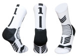0-9 Number Basketball Socks White Number 3  (Single pack)