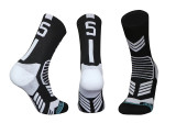 0-9 Number Basketball Socks black Number 3  (Single pack)