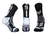 0-9 Number Basketball Socks black Number 8  (Single pack)