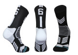 0-9 Number Basketball Socks black Number 4  (Single pack)