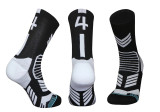 0-9 Number Basketball Socks black Number 8  (Single pack)
