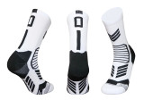 0-9 Number Basketball Socks White Number 4  (Single pack)