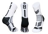0-9 Number Basketball Socks White Number 6  (Single pack)