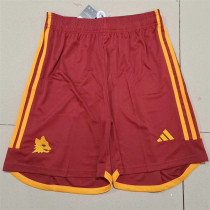 23-24 AS Roma home Soccer shorts Thailand Quality