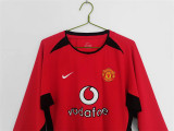 Long sleeve 02-04 Manchester United home Retro Jersey Thailand Quality