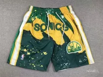 23西雅图超音速 Seattle Supersonics Swing Man Green Pocket Shorts