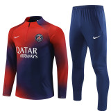 23-24 Paris Saint-Germain (Red and Blue) Adult Sweater tracksuit set