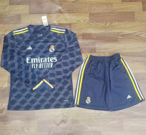 Long sleeve 23-24 Real Madrid Away Set.Jersey & Short High Quality