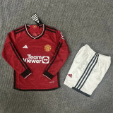 Long sleeve Kids kit 23-24 Manchester United home Thailand Quality