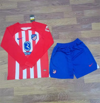 Long sleeve 23-24 Atletico Madrid home Set.Jersey & Short High Quality