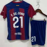 Kids kit 23-24 FC Barcelona home (LEWANDOWSKI 9#) Thailand Quality
