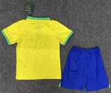 Kids kit 2022 Brazil home (NEYMAR JR 10#) Thailand Quality