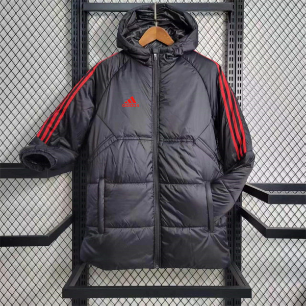23-24 Adidas (black) cotton-padded clothes Soccer Jacket