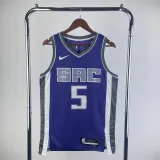 国王队 Sacramento Kings 23 season Kings away purple number 5 Fox