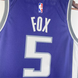 国王队 Sacramento Kings 23 season Kings away purple number 5 Fox