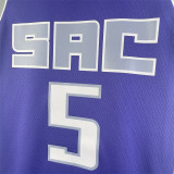 国王队 Sacramento Kings 23 season Kings away purple number 5 Fox