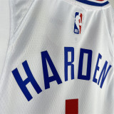 洛杉矶快船队 LA Clippers Paul George 23 Season Clippers Home White No.1 Harden