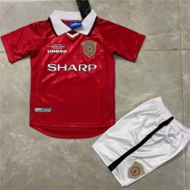 1999 Manchester United home (Retro Jersey) Kids kit Thailand Quality